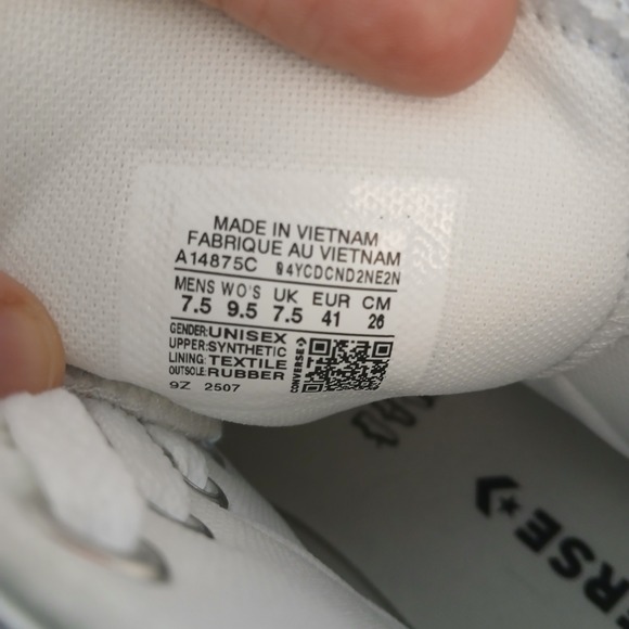 Converse Chuck Taylor All Star Hi Womens 9.5 Metallic Silver Shoes A14875C - Picture 8 of 9